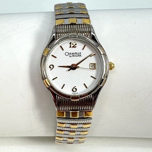 Bulova Accessories - Caravelle by Bulova Vintage Women's Two Tone Watch Date Stretch Band Quartz